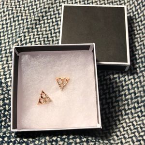 Rose Gold Triangle Earrings Costume Jewelry
